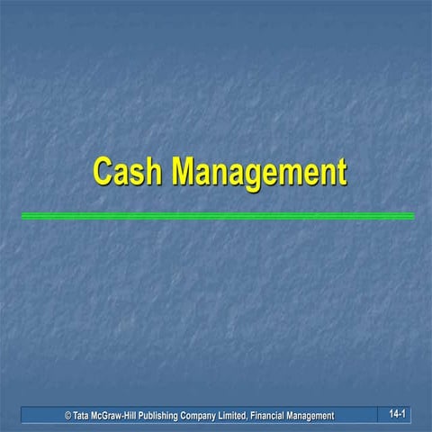 CASH MANAGEMENT