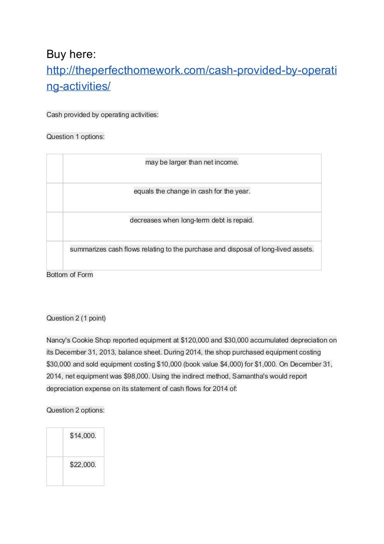 CASH PROVIDED BY OPERATING ACTIVITIES