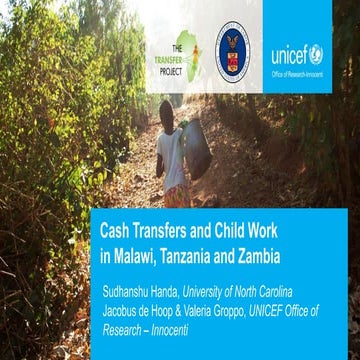 Cash Transfers & Child Work in Malawi, Tanzania & Zambia