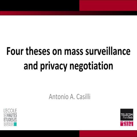 Antonio Casilli, Yonsei University (Seoul, 198.09.2015) "Four theses on mass ...