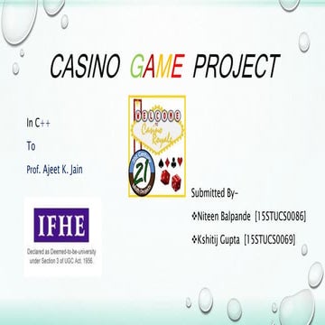 Casino  game  project based on c++