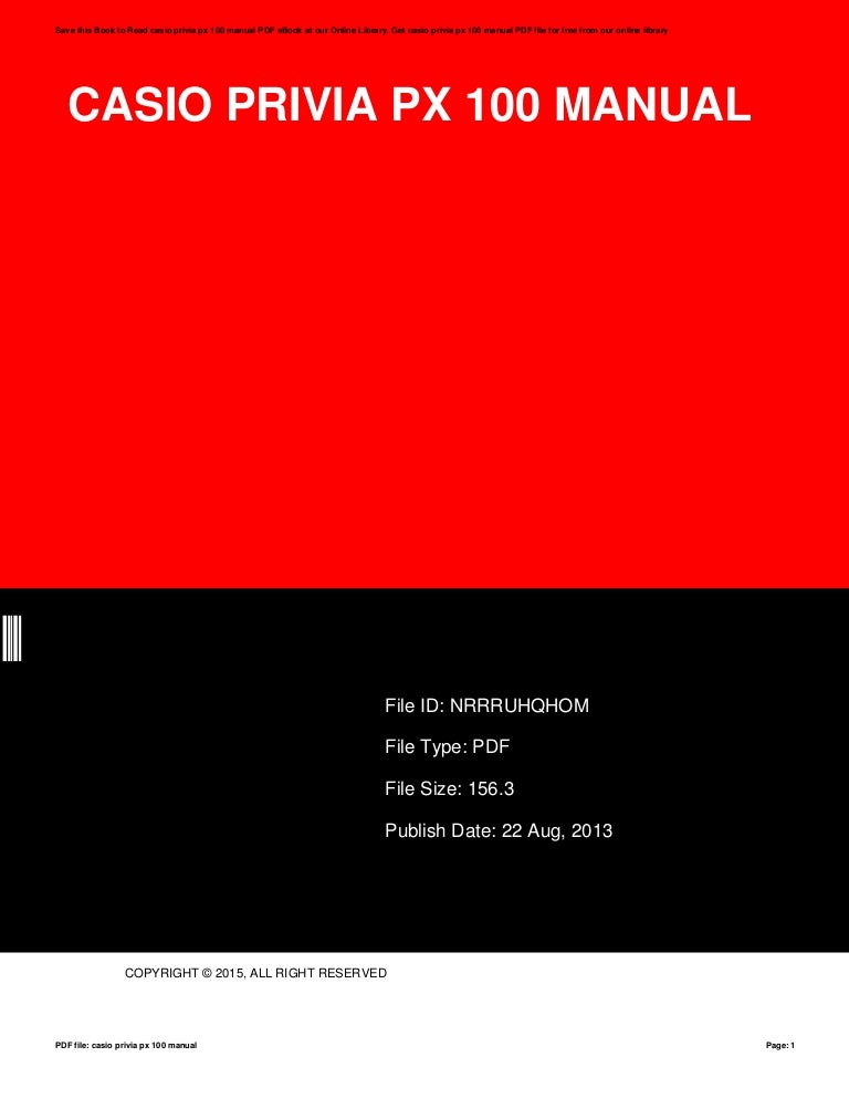 Casio Privia Px 100 Manual