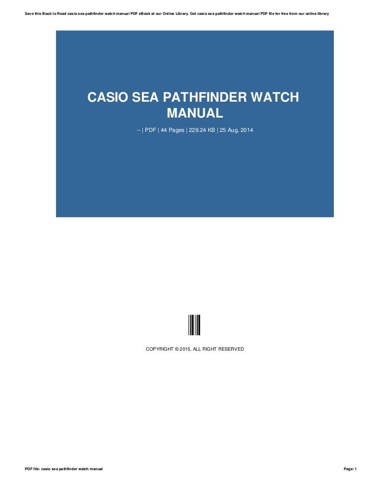 casio pathfinder watch manual