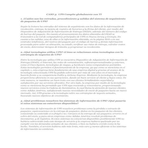 Caso 3  ups compite globalmente con ti