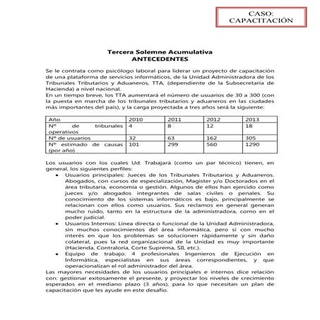 Estudio de caso - PROPUESTA DE CAPACITACION | DOCX