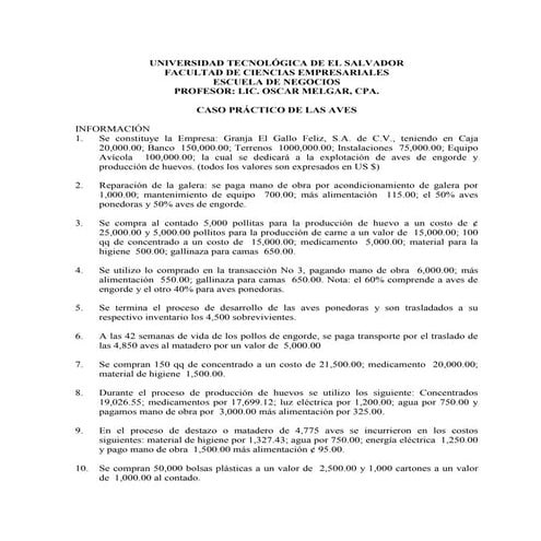 Caso aves Oscar Melgar