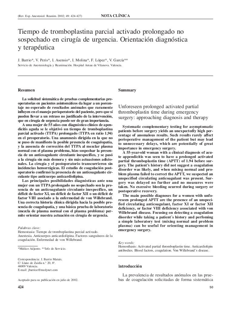 Caso clinico hemostasia anticoagulante lúpico Caso clinico hemostasia anticoagulante lúpico