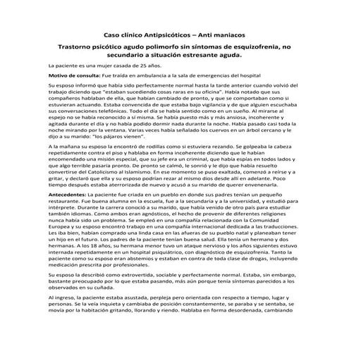 Caso clínico antipsicóticos