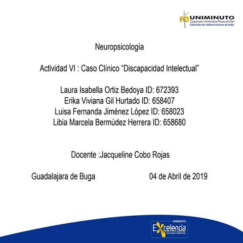 Caso clínico, discapacidad intelectual. 