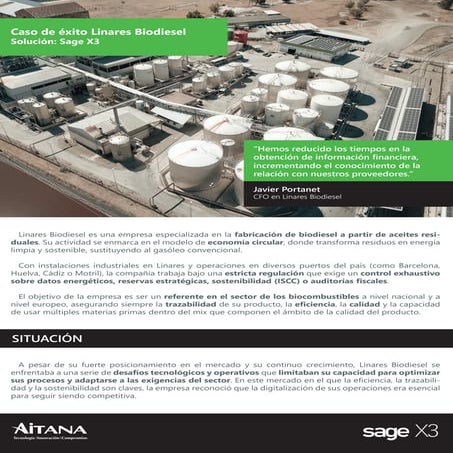 Caso de éxito Linares Biodiesel con Sage X3