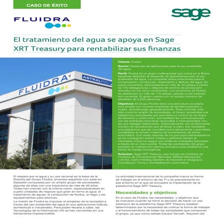 Fluidra centraliza su tesorería con Sage XRT Treasury