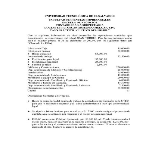 Caso del cultivo del frijol Oscar Melgar