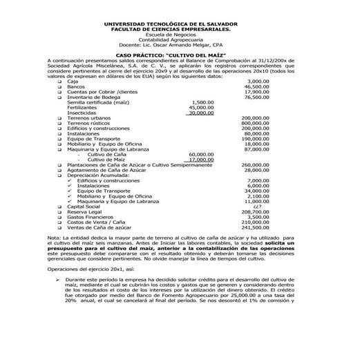 Caso del cultivo del maíz Oscar Melgar