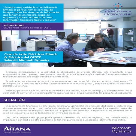 Caso de Éxito Eléctricas Pitarch & Eléctrica del OESTE - Dynamics