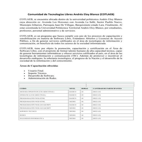 Caso hipotetico cotlaeb