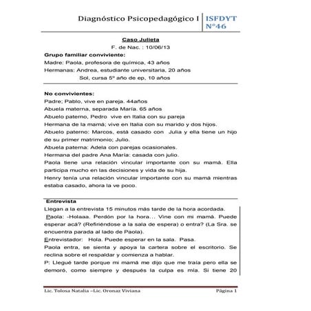 Caso Julieta entrevista