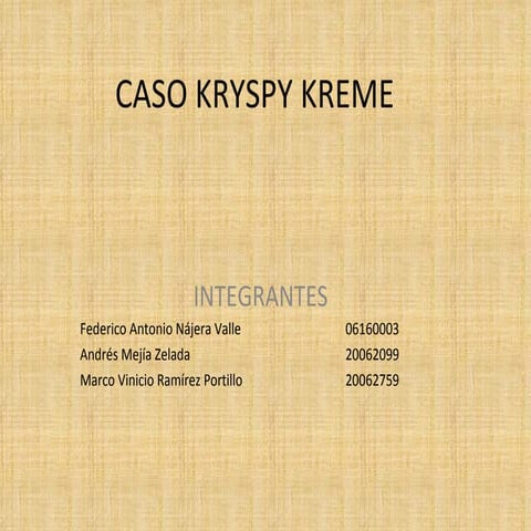 Caso Krispy Kreme