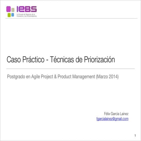 Caso Práctico - Técnicas de Priorización
