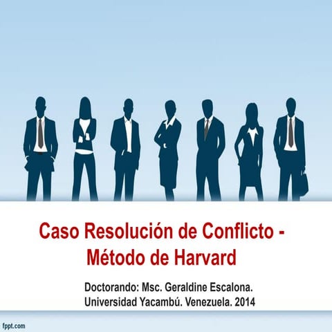 Caso Resolución de Conflicto según Método de Harvard. Autora: Msc. Geraldine ...