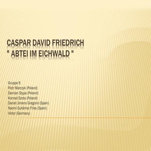 Abtei Im Eichwald Bildanalyse Caspar David Friedrich Abtei im Eichwald | PPT