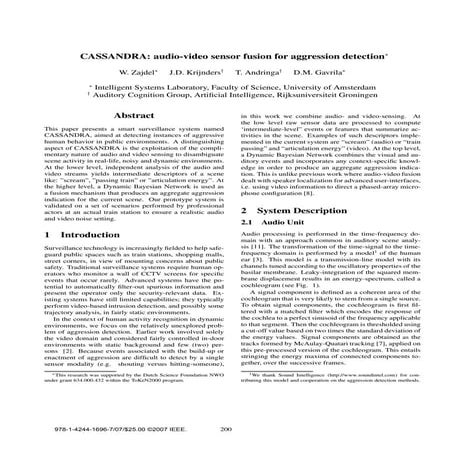 Cassandra  audio-video sensor fusion for aggression detection