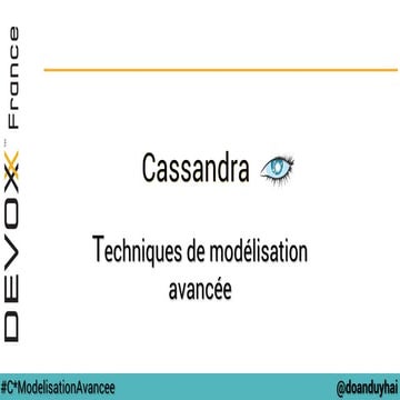 Cassandra techniques de modelisation avancee