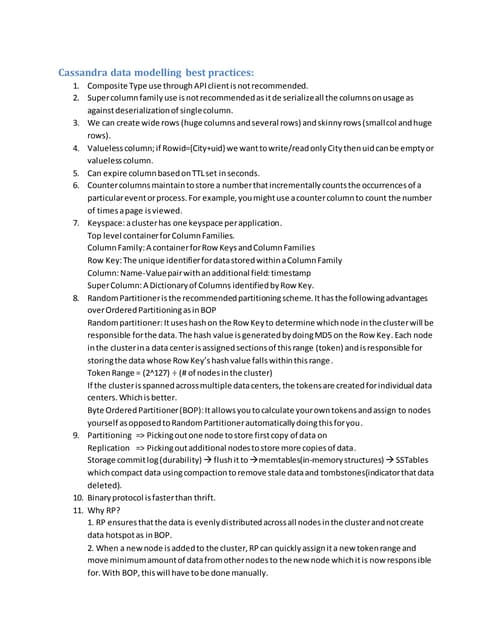 Cassandra data modelling best practices