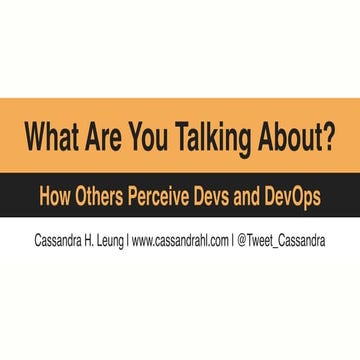 What Are You Talking About? How Others Perceive Devs and DevOps