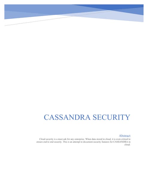 Cassandra Security Configuration