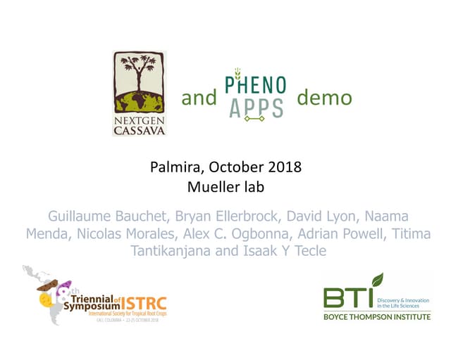 Cassavabase-PhenoApps demo ISTRC 2018