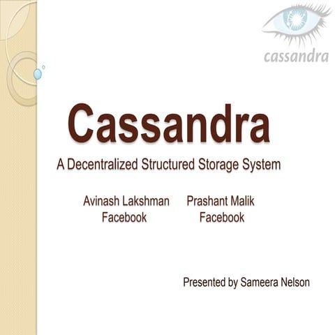 Cassandra - Research Paper Overview