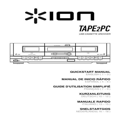 Cassette to MP3 Converter TAPE 2 PC Quickstart Guide