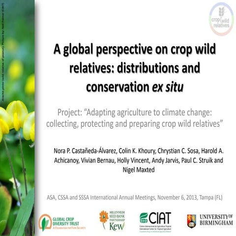 A global perspective on CWR- ASA/CSSA/SSSA Tampa 2013