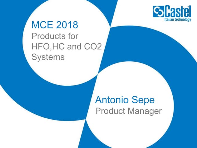 Prodotti per sistemi HFO, HC e CO2 - A. Sepe - Castel