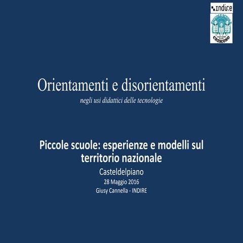 Piccole scuole: esperienze e modelli sul territorio nazionale