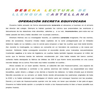 Castellà, desena lectura