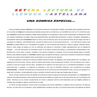 Castellà, setena lectura