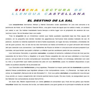 Castellà, sisena lectura