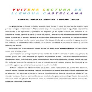 Castellà, vuitena lectura