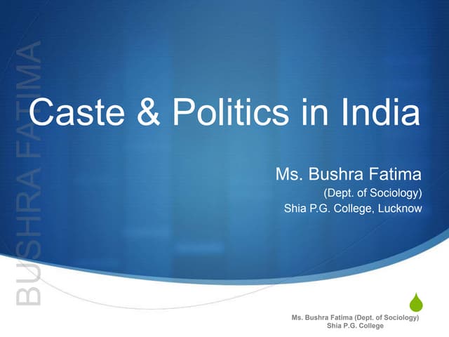 Caste & politics in india