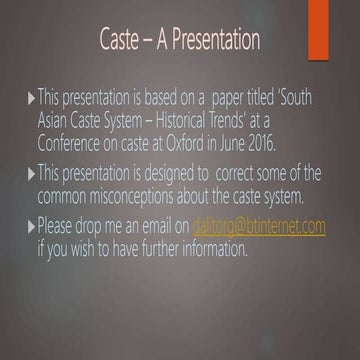 Caste System in India - Historical A to Z