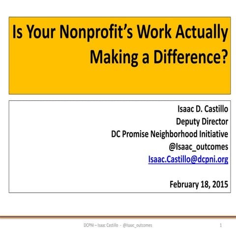 Can you prove you are making a difference? February 2015. 