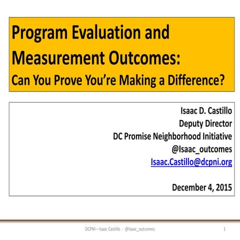 Program Evaluation: Can You Prove You Are Making a Difference? | PPT