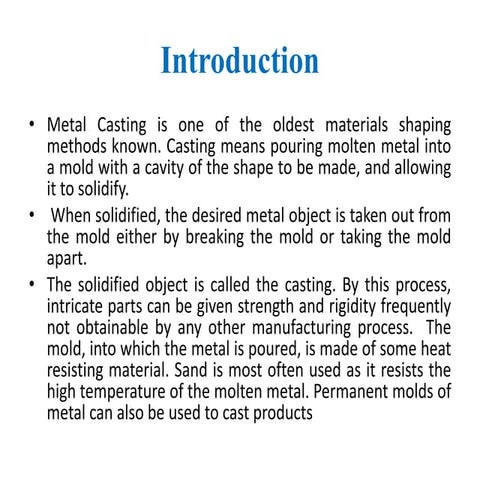 Casting and welding technology