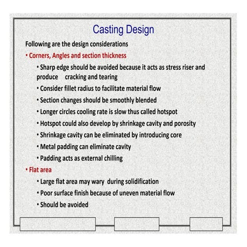 Design Consideration For Casting | PPTX