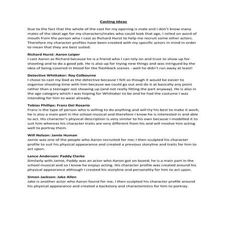 Casting & auditions | DOCX