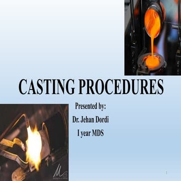 Casting Procedures & Casting Defects in Dentistry