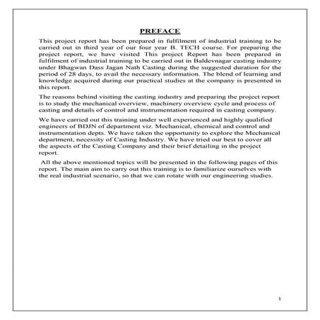 Casting process and moulding process file for trainning report complet trainn...