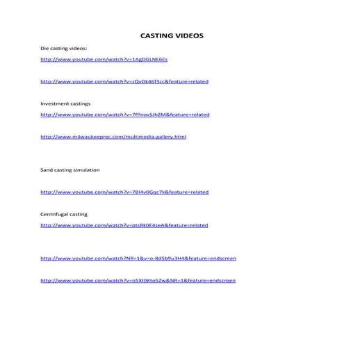 MET 402 (Notes)-Casting videos