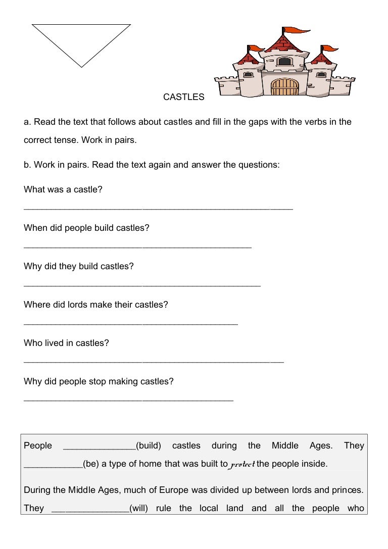 Castles reading comprehension and vocabulary